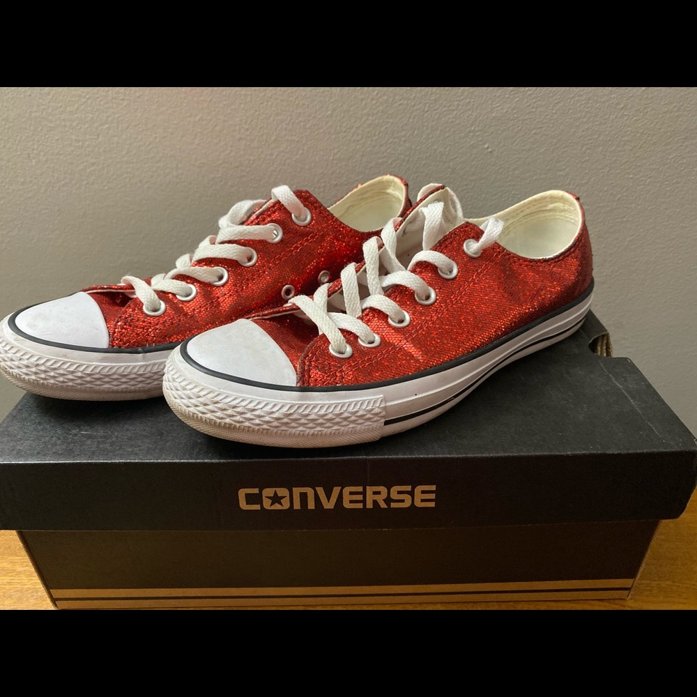 Converse Red Glitter Ankle.